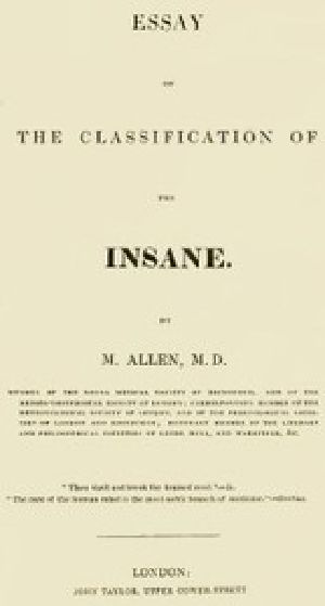 [Gutenberg 58152] • Essay on the Classification of the Insane